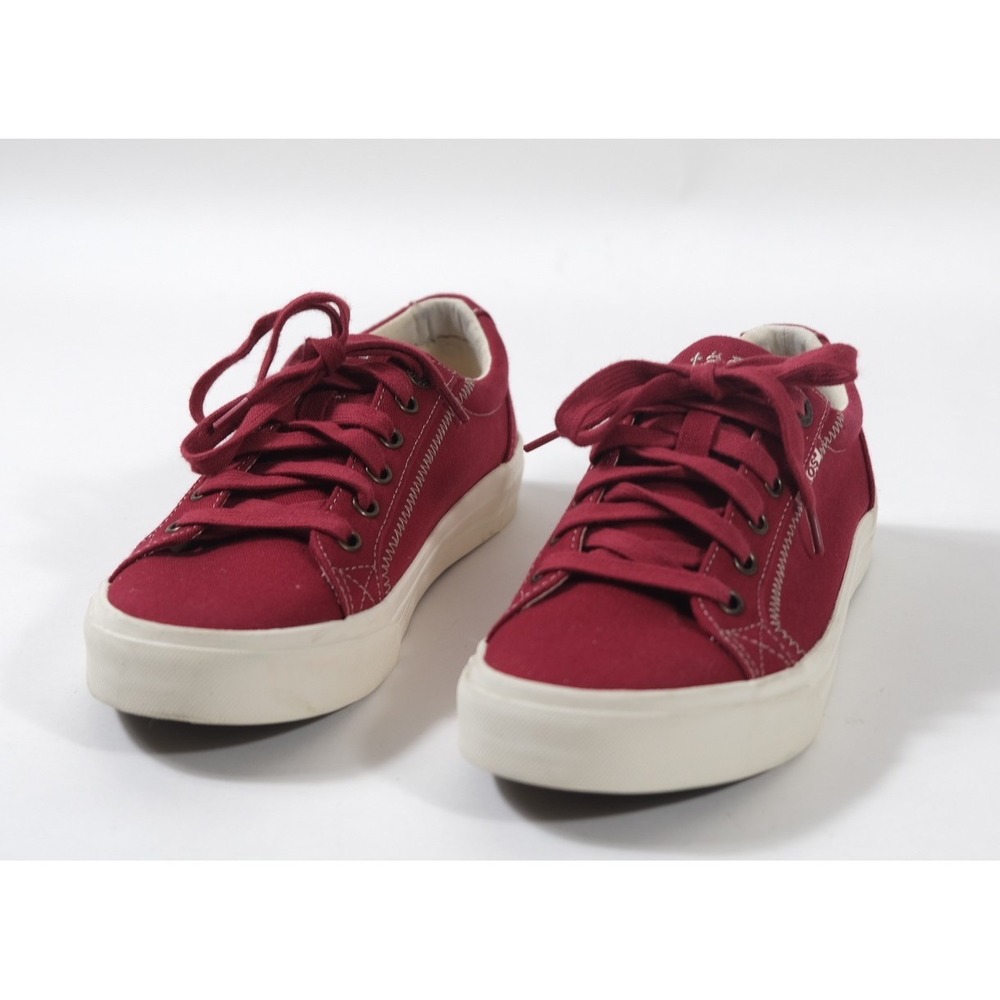 Taos Sneakers Womens 8 Burgundy Plim Soul PLS-13644 Low Top Canvas Lace Up Shoes
